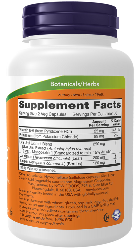 Water Out Supplement Facts Label