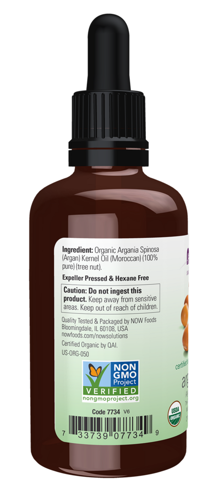 Organic Argan Oil - 2 fl. oz. Supplement Facts Label