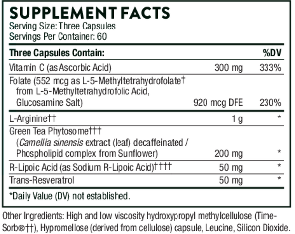L-Arginine Plus Supplement Facts Label