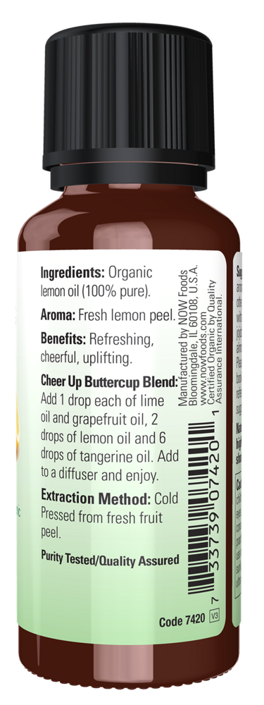 Lemon Oil Organic Supplement Facts Label