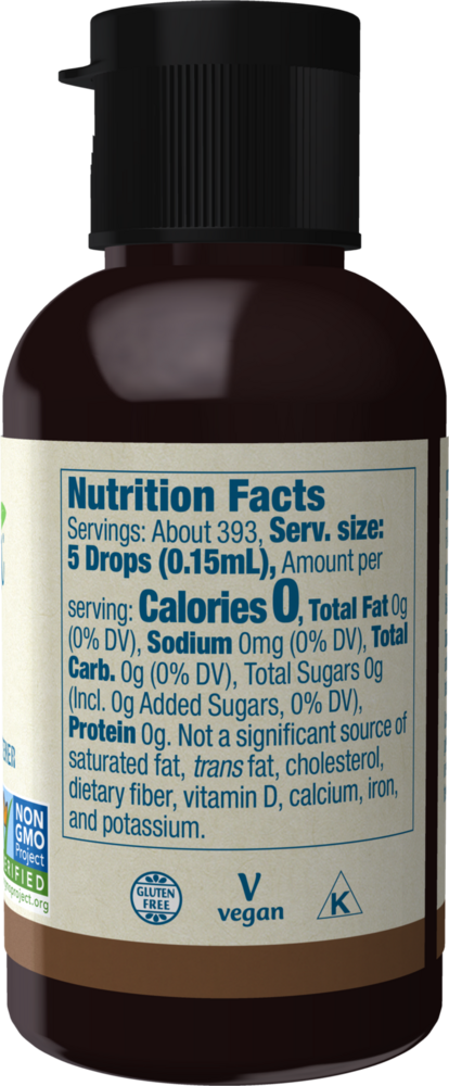 Better Stevia Coconut Supplement Facts Label