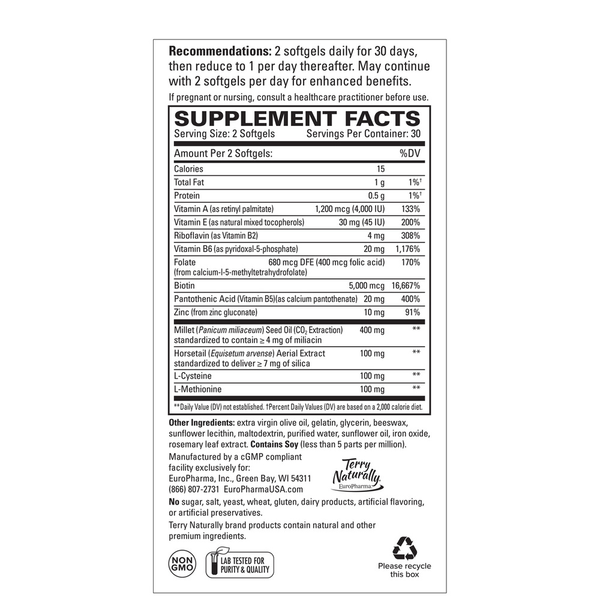 Hair Renew Formula Supplement Facts Label