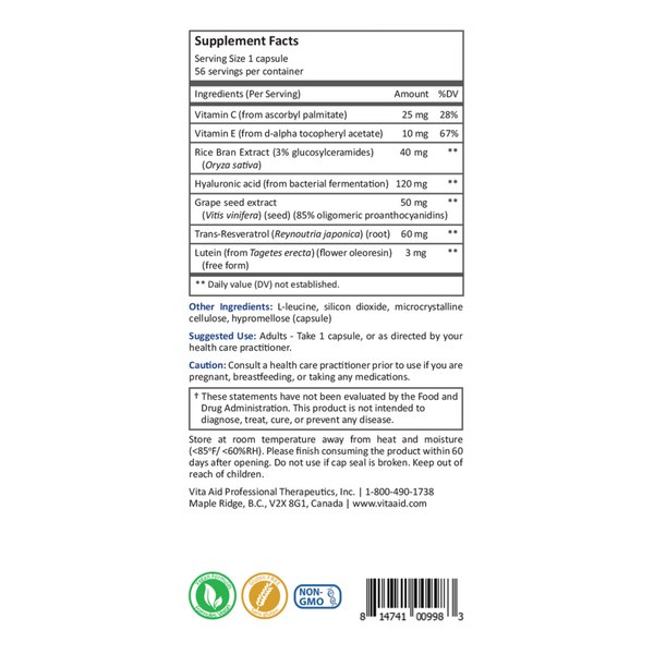 Eauderma Supplement Facts Label