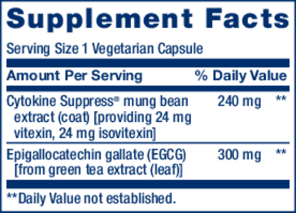 Cytokine Suppress® with EGCG Supplement Facts Label