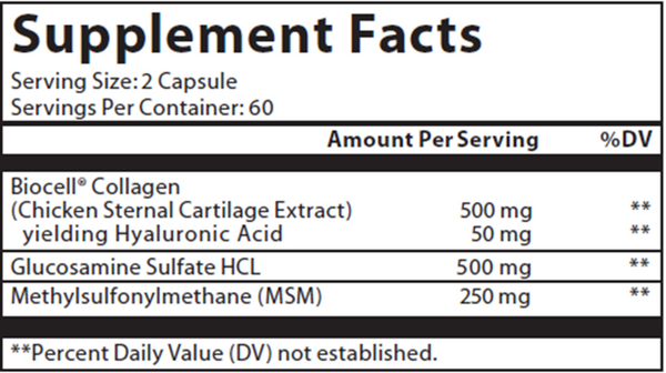 HA Plus Supplement Facts Label