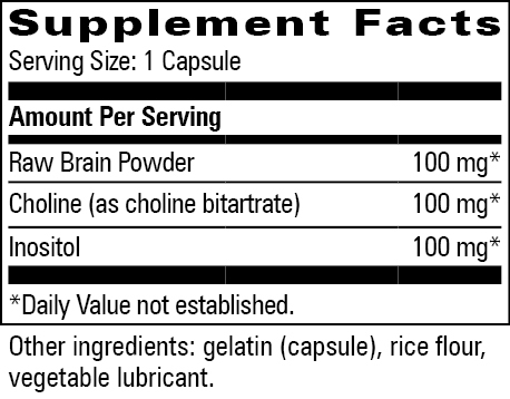 Brain Concentrate Supplement Facts Label