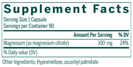 Magnesium Supplement Facts Label