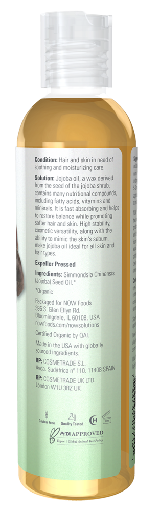 Jojoba Oil Organic Supplement Facts Label