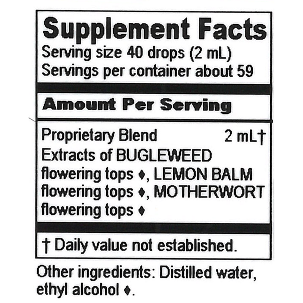 Thyroid Calmpound Supplement Facts Label