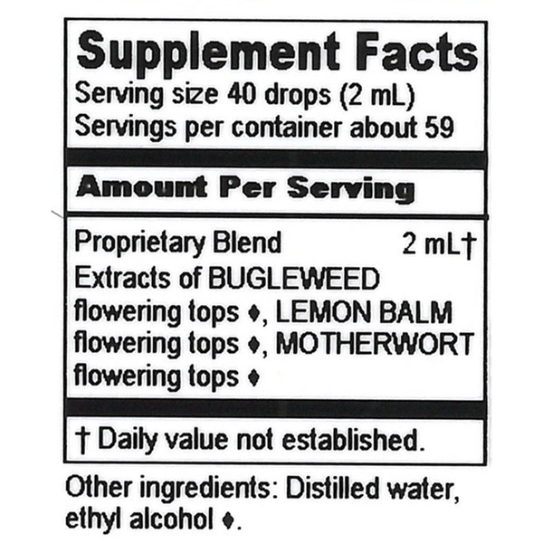 Thyroid Calmpound Supplement Facts Label