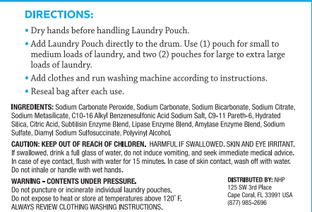 Greener Cleaner Laundry Pods Supplement Facts Label