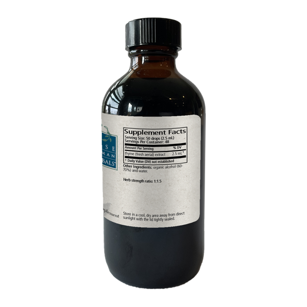 Thymus/thyme 4 oz Supplement Facts Label
