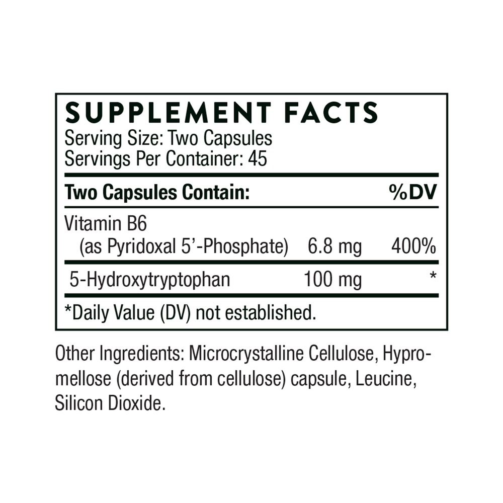 5-Hydroxytryptophan Supplement Facts Label