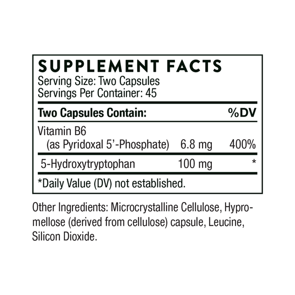 5-Hydroxytryptophan Supplement Facts Label