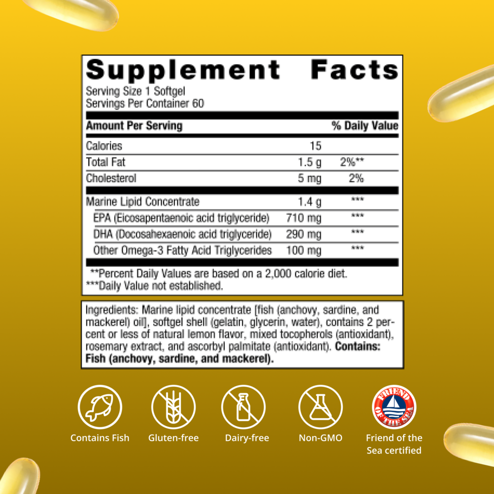 OmegaGenics EPA-DHA 1000 Supplement Facts Label