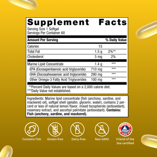 OmegaGenics EPA-DHA 1000 Supplement Facts Label