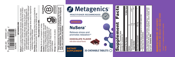 NuSera Supplement Facts Label
