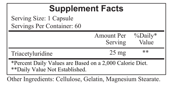 Uridine Triacetyluridine Supplement Facts Label