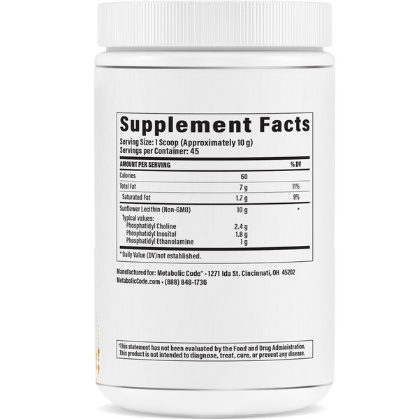 Lipid Rescue Powder Supplement Facts Label