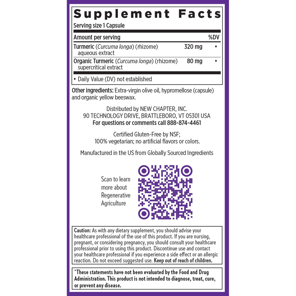 Turmeric Force Supplement Facts Label
