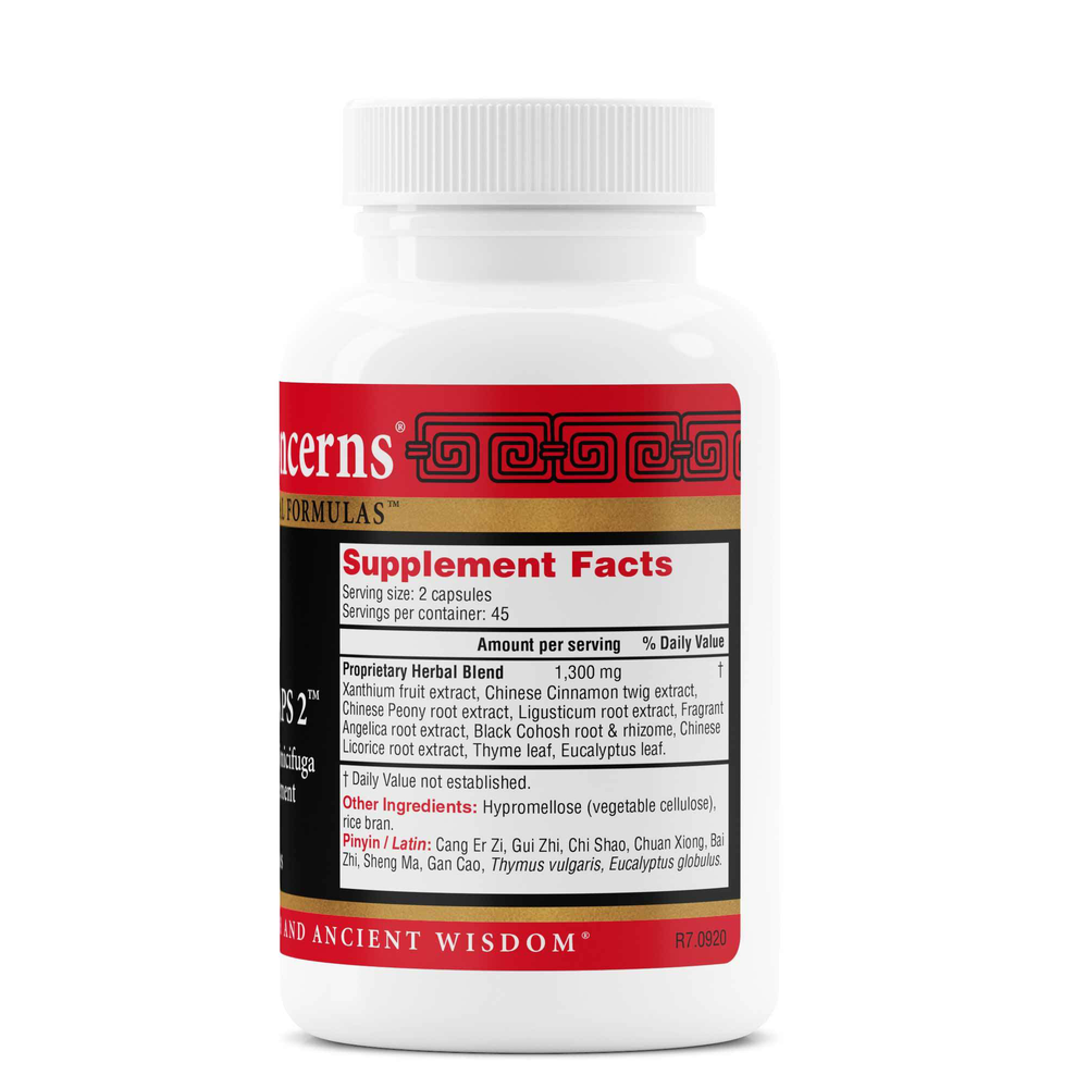 Nasal Caps 2 Supplement Facts Label