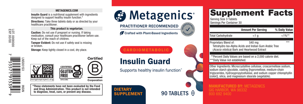 Insulin Guard (Formerly known as Insinase) Supplement Facts Label