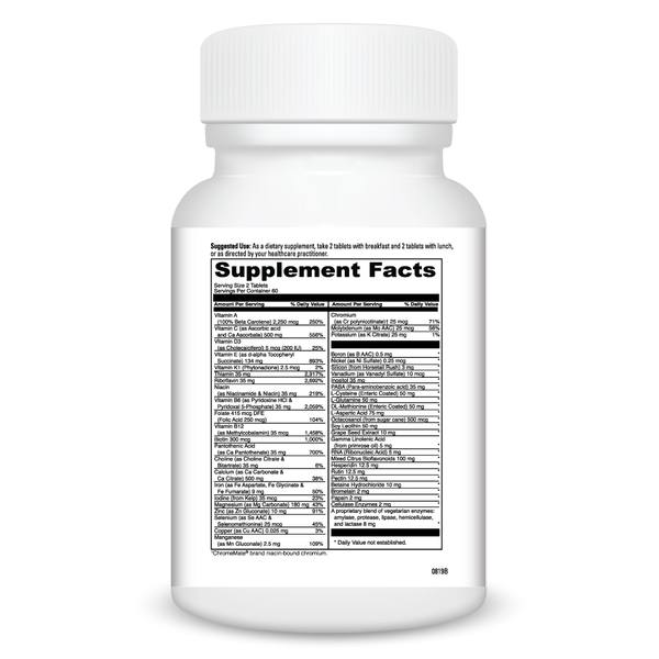 Spectra Woman 240 Count Supplement Facts Label