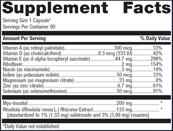 Thyrosol Supplement Facts Label