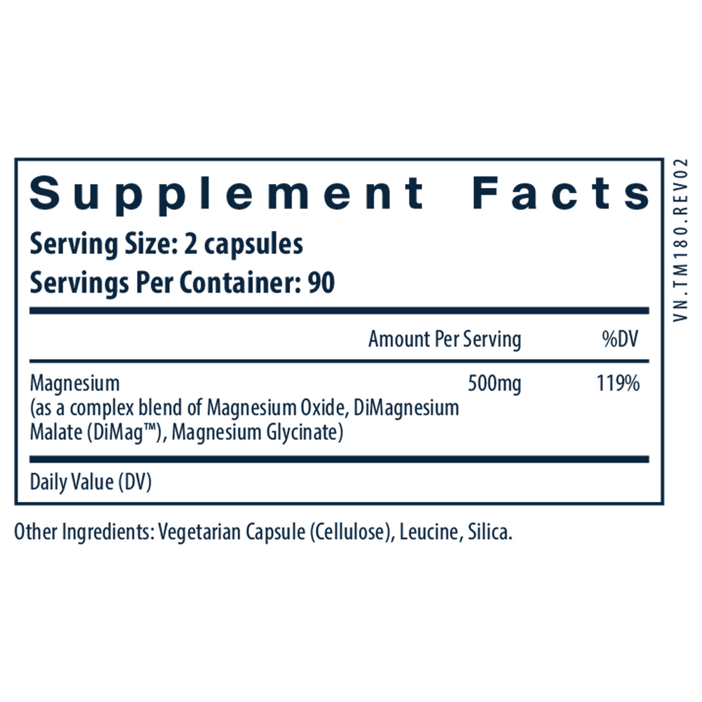 Triple Mag Supplement Facts Label
