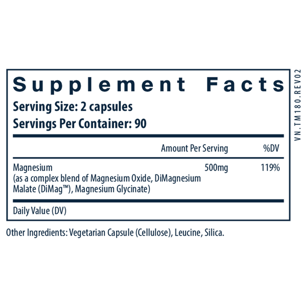 Triple Mag Supplement Facts Label