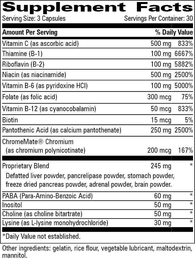 GlycoPlex® Supplement Facts Label