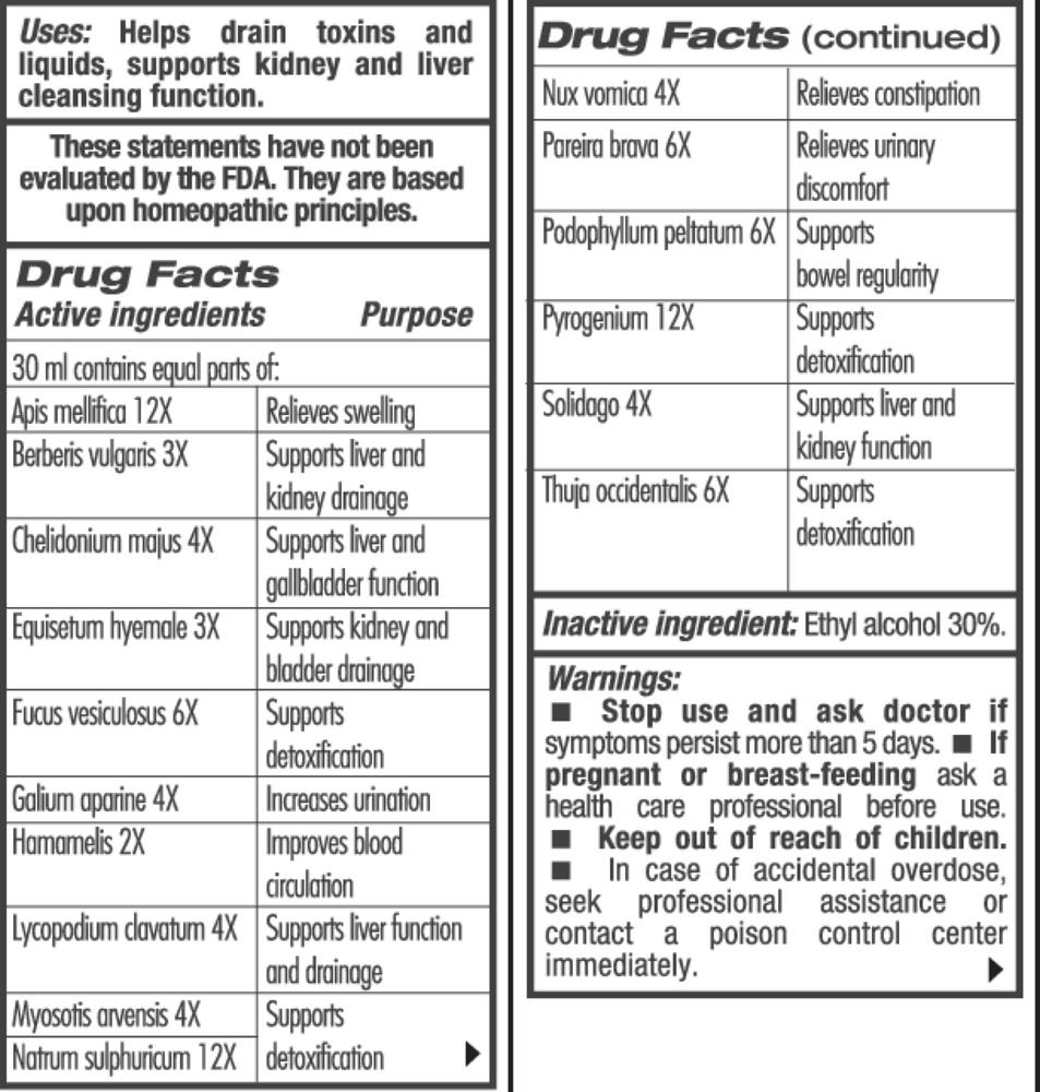 Guna Deep Cleanse Oral Drops Supplement Facts Label