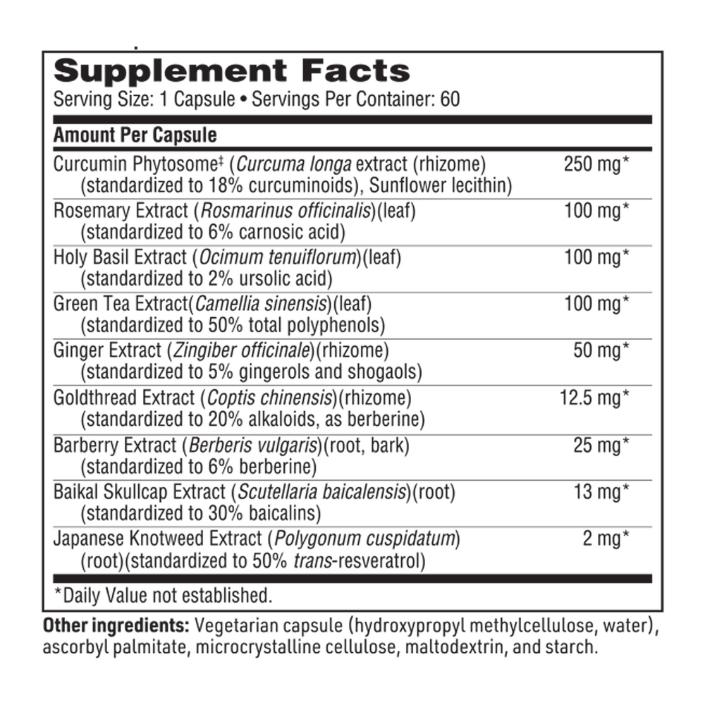 InflaThera Supplement Facts Label
