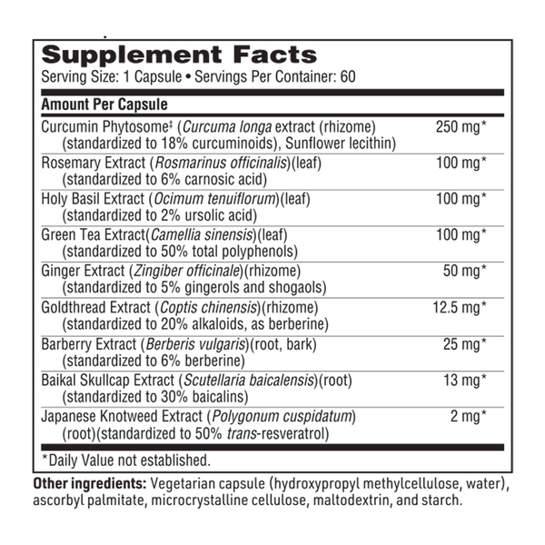 InflaThera Supplement Facts Label