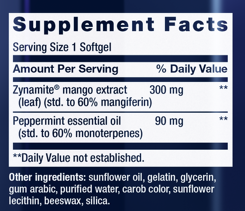 Brain Fog Relief Supplement Facts Label