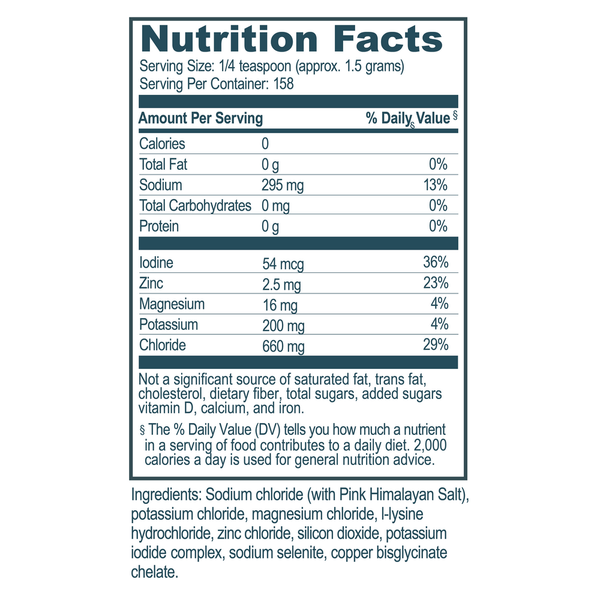 Wright Salt Supplement Facts Label