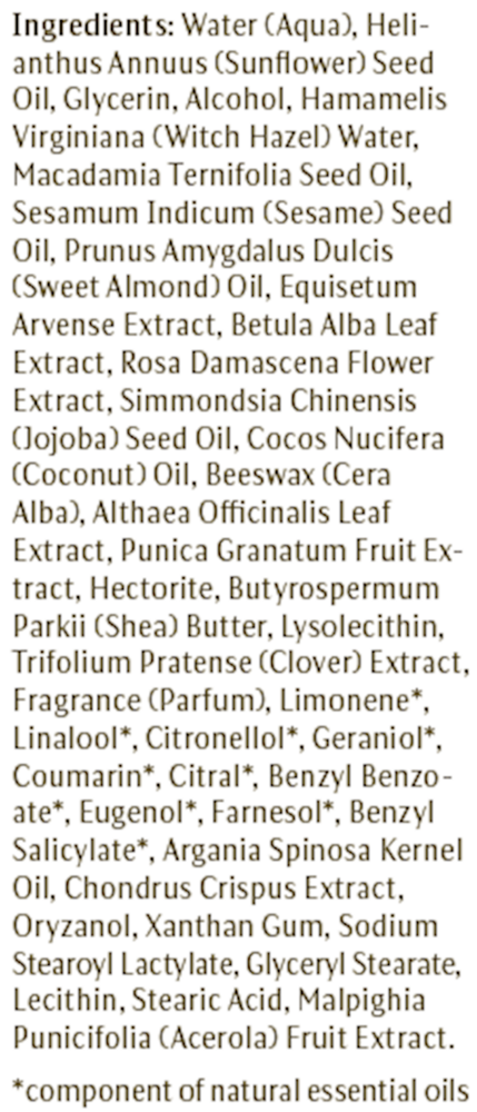 Regenerating Neck and Decollet Supplement Facts Label