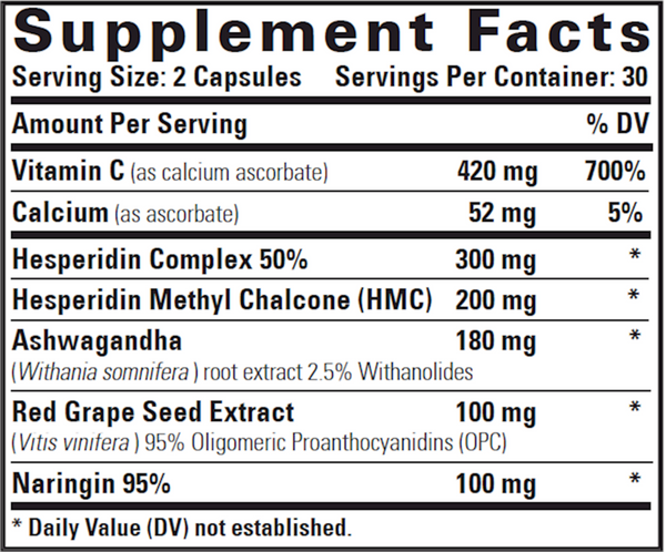 BACKORDER ONLY - Flavo Plex-C Supplement Facts Label