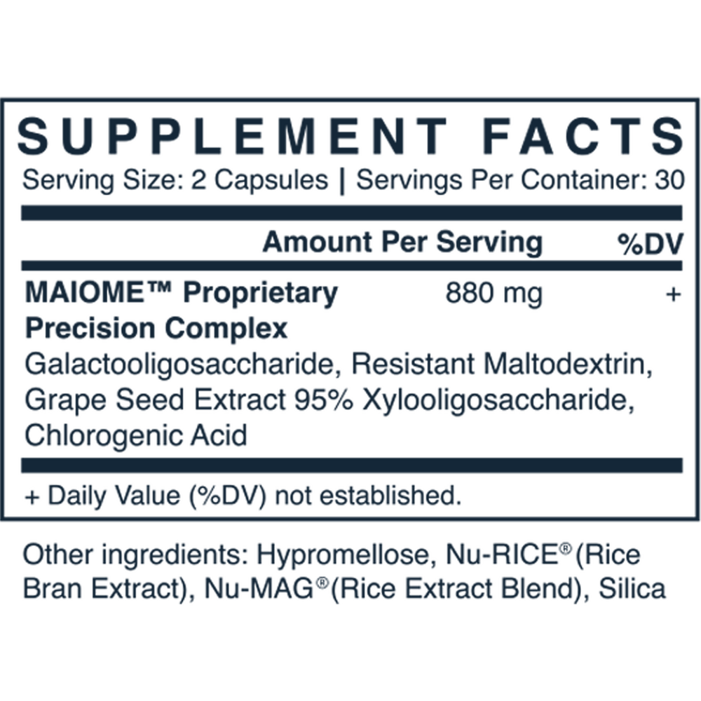 No. 58 - GI: Calming Bowel Support Supplement Facts Label