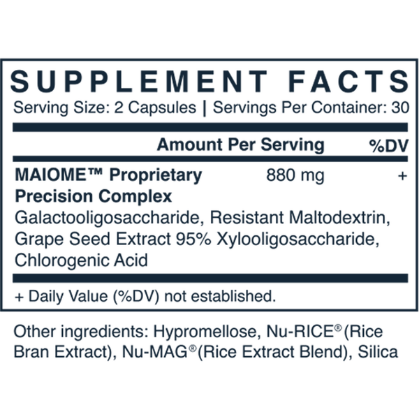 No. 58 - GI: Calming Bowel Support Supplement Facts Label