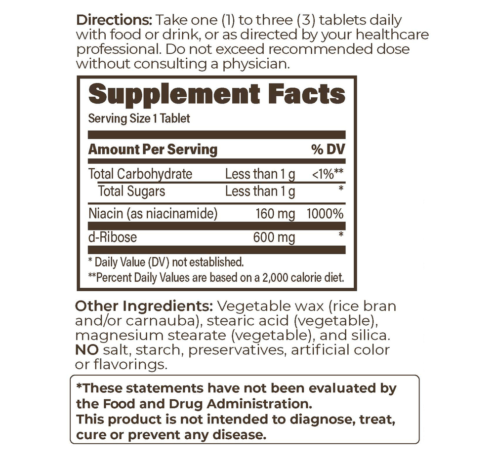RIAGEV SR Supplement Facts Label