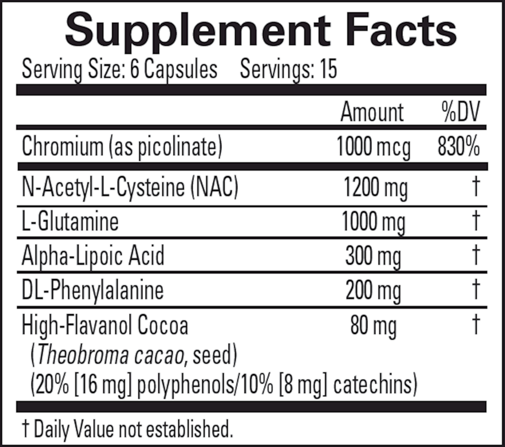 Craving Control Supplement Facts Label