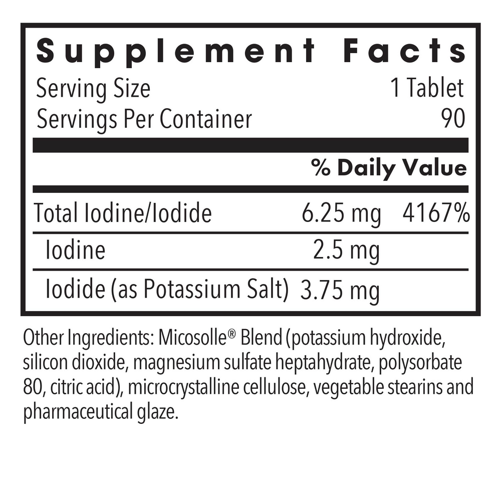 Optimox® Iodoral® 6.25 mg Supplement Facts Label