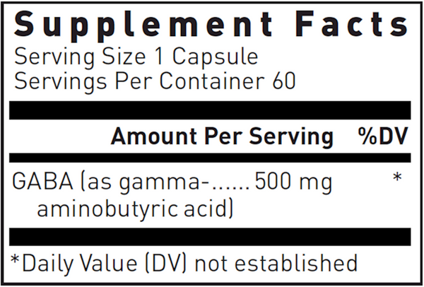 GABA Supplement Facts Label