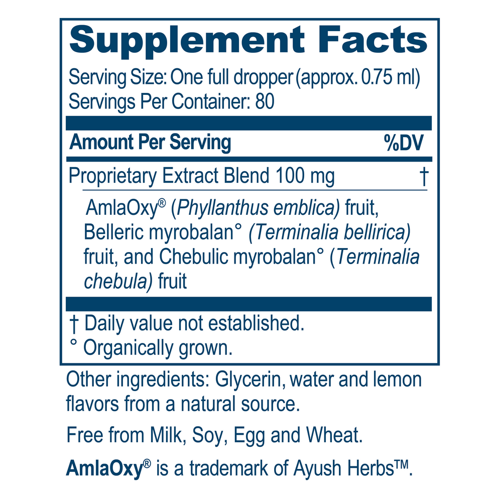 Trifal for Kids Supplement Facts Label