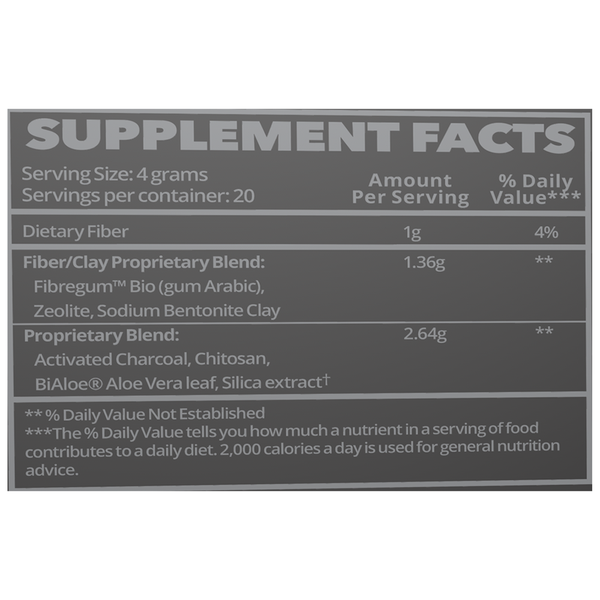 Ultra Binder® Stick Packs Supplement Facts Label