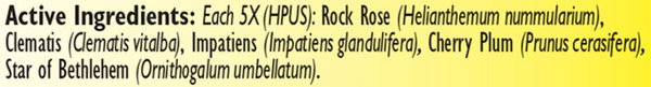 Rescue Remedy Pet Supplement Facts Label