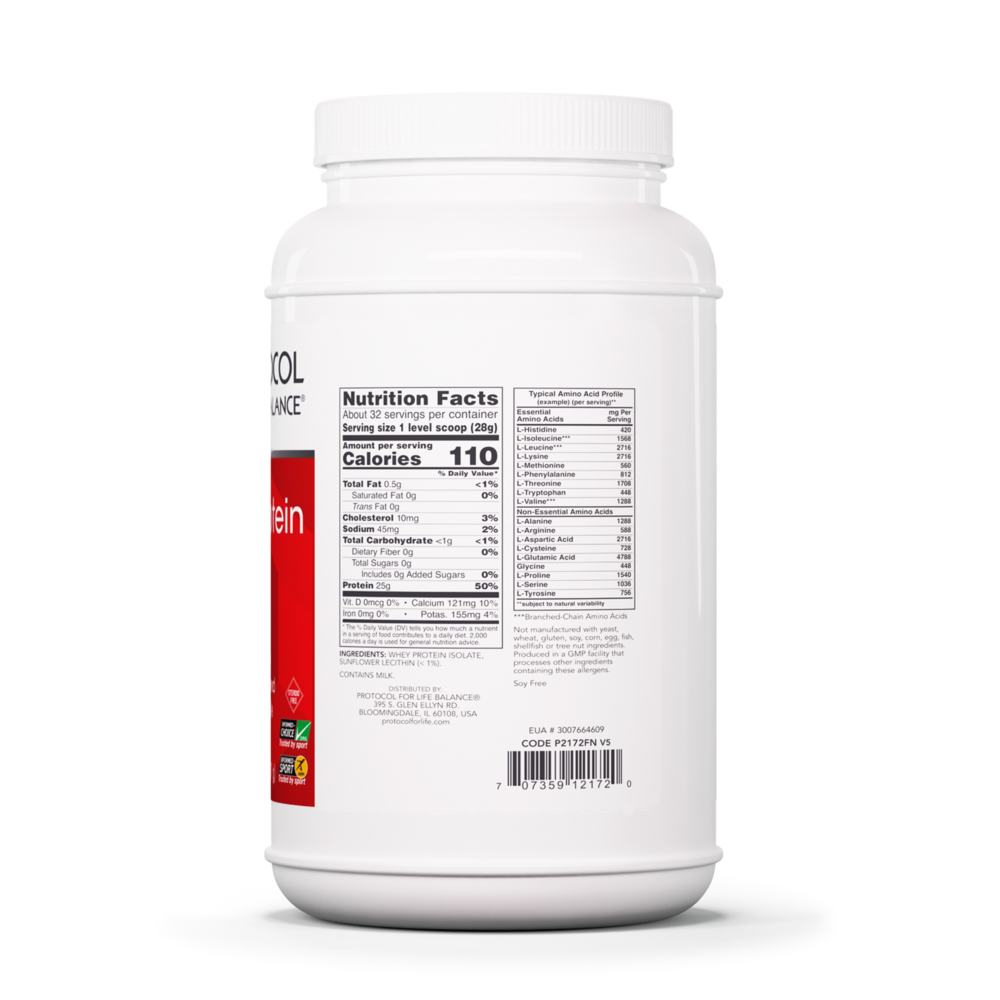 Whey Protein Isolate Supplement Facts Label