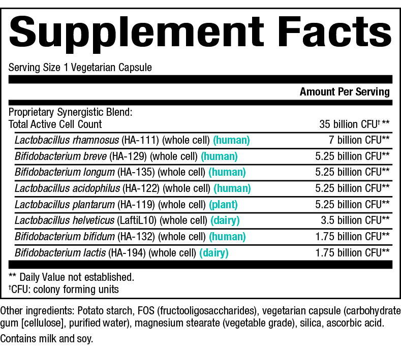 Ultimate Prob Seniors 35 Bil Supplement Facts Label