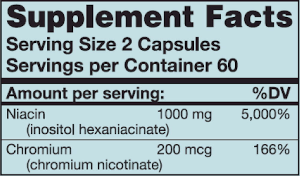 NiaPlex Supplement Facts Label
